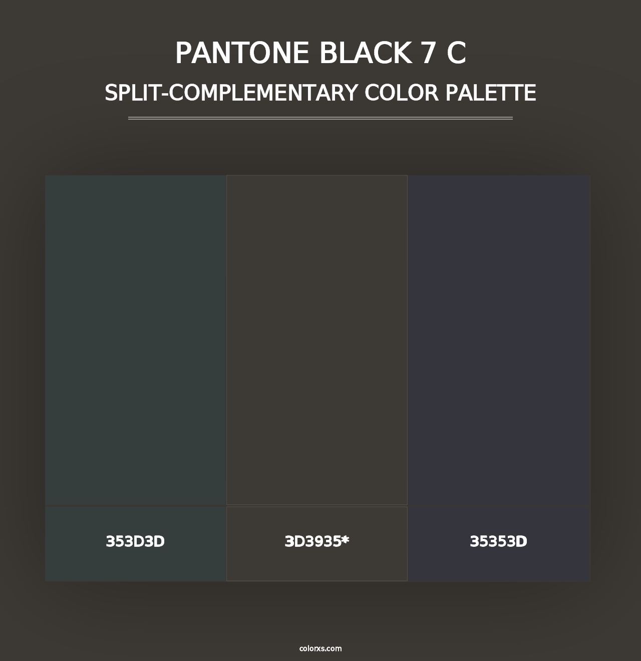 PANTONE Black 7 C - Split-Complementary Color Palette