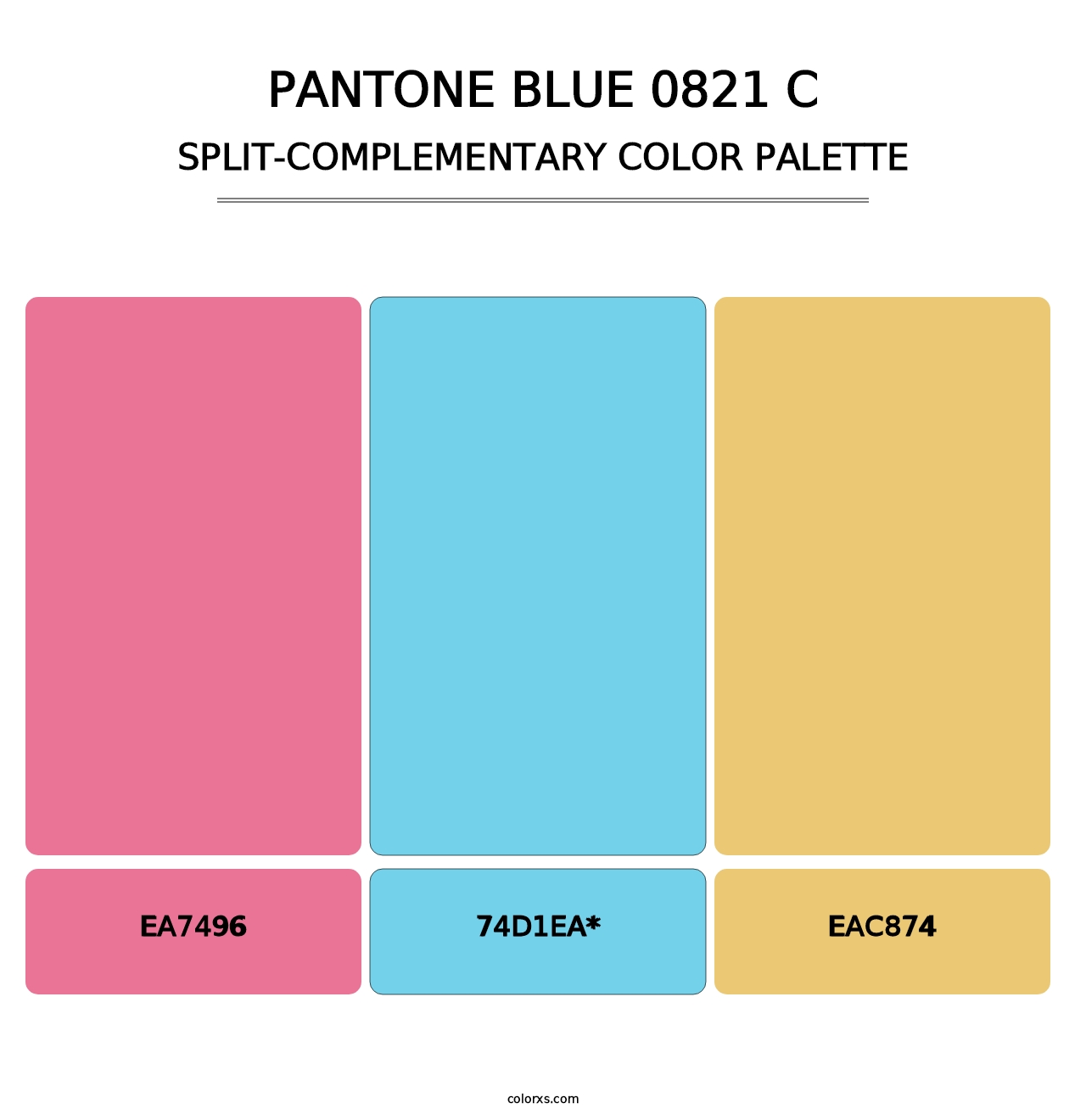 PANTONE Blue 0821 C - Split-Complementary Color Palette