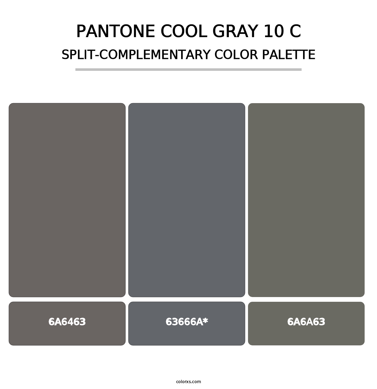 PANTONE Cool Gray 10 C - Split-Complementary Color Palette