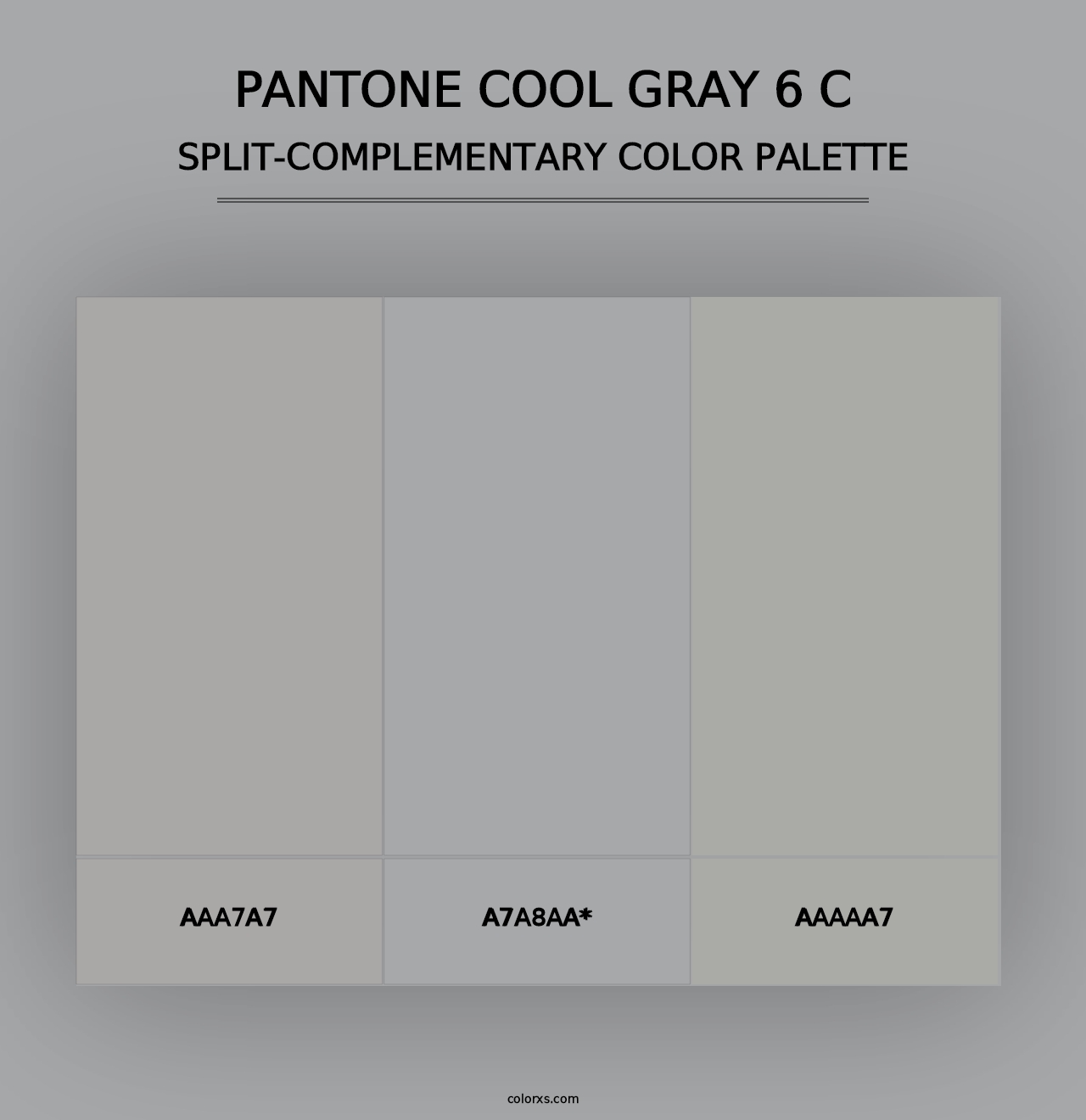 PANTONE Cool Gray 6 C - Split-Complementary Color Palette