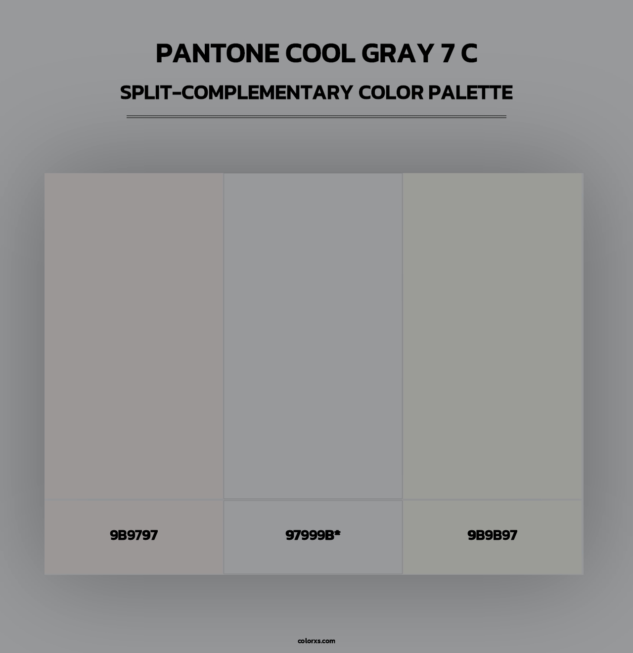 PANTONE Cool Gray 7 C - Split-Complementary Color Palette