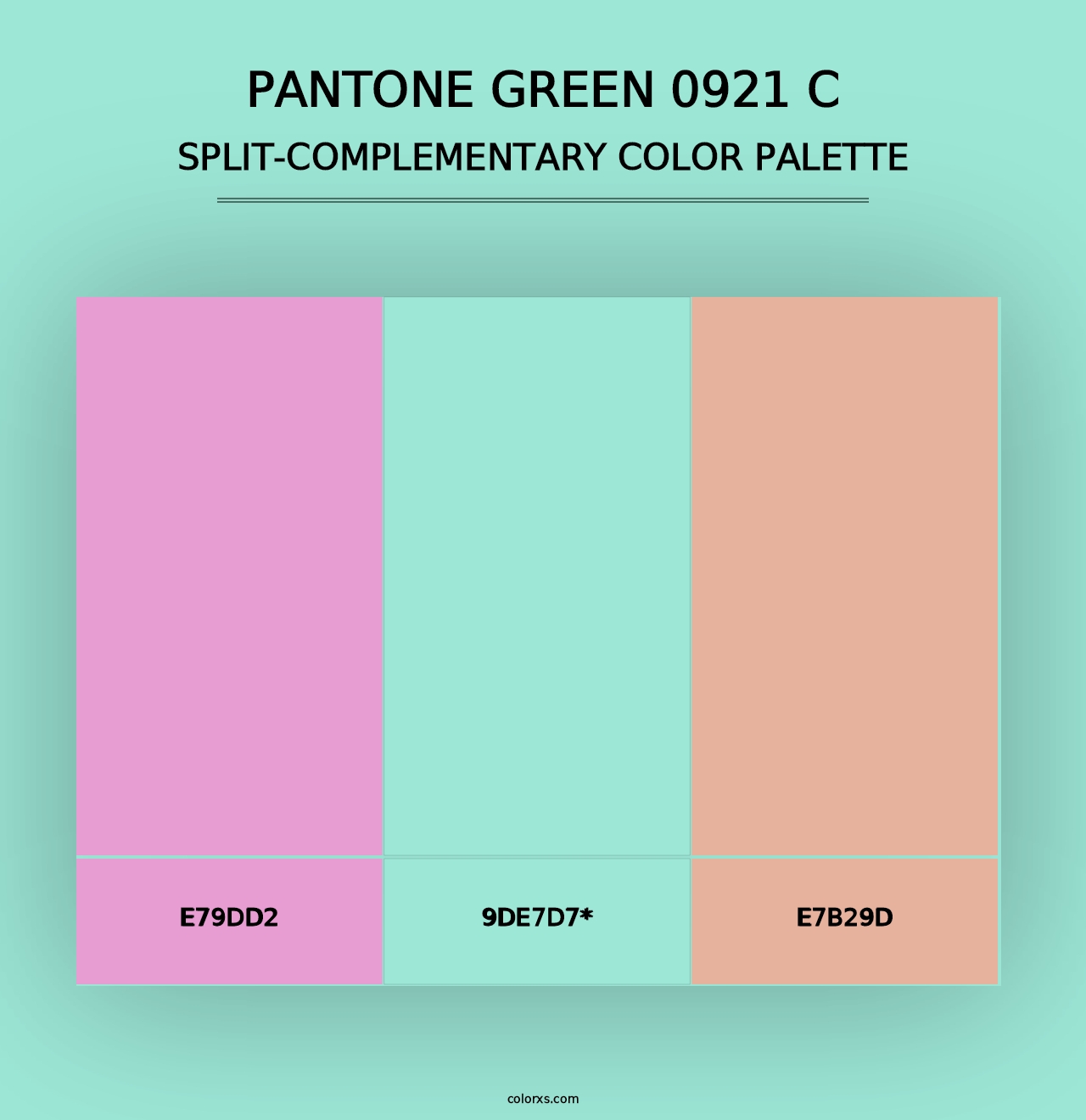 PANTONE Green 0921 C - Split-Complementary Color Palette