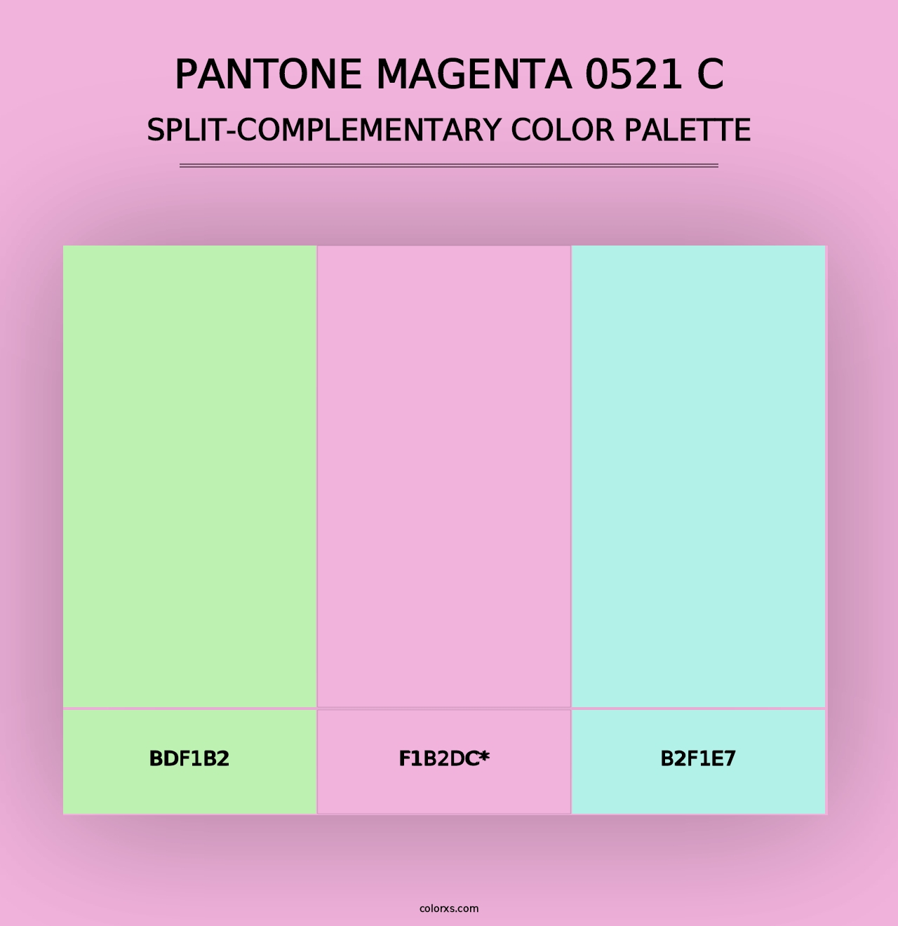 PANTONE Magenta 0521 C - Split-Complementary Color Palette