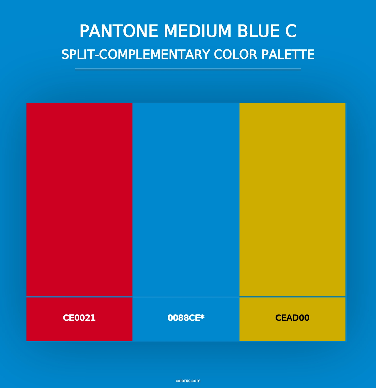 PANTONE Medium Blue C - Split-Complementary Color Palette