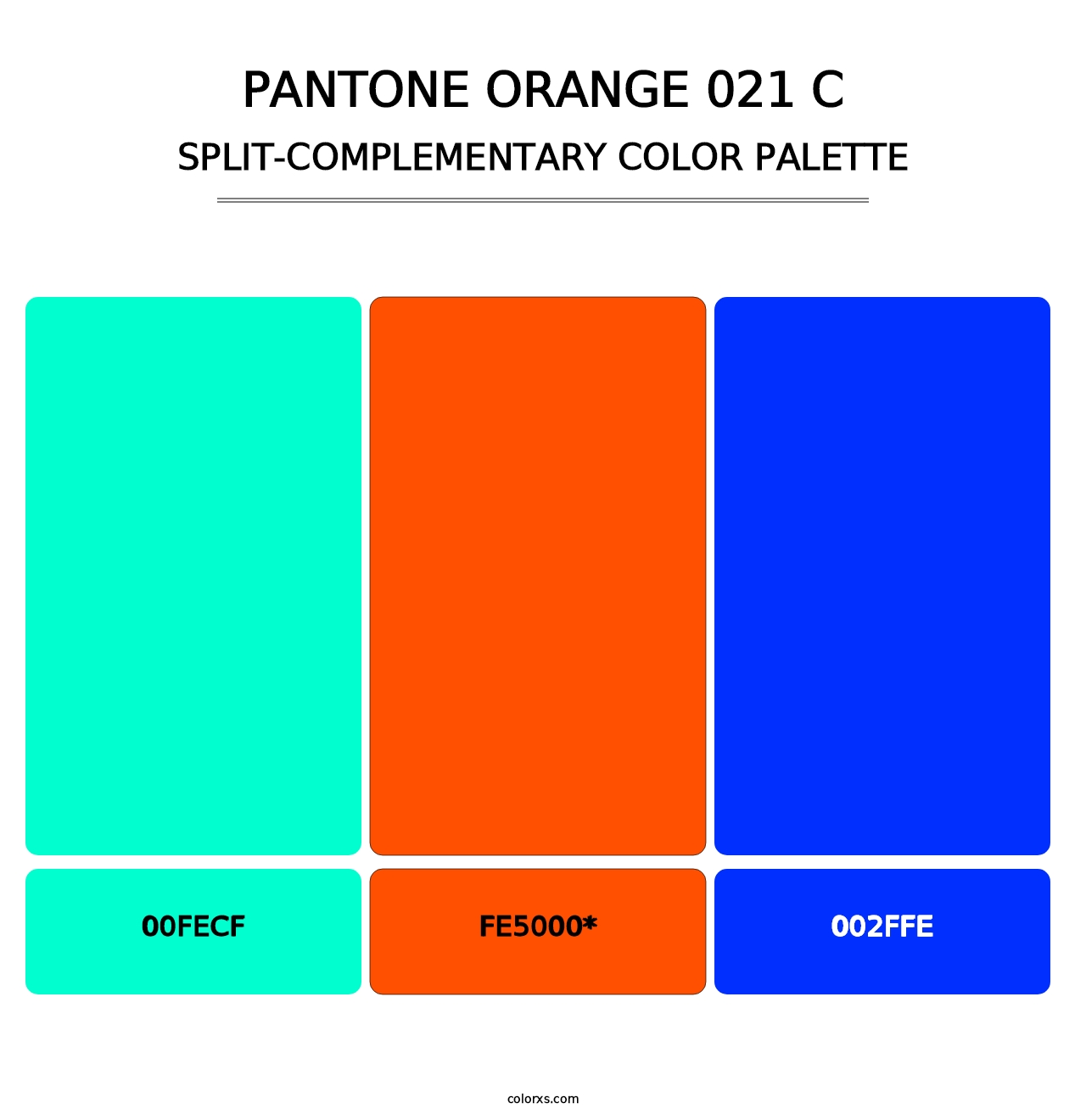 PANTONE Orange 021 C - Split-Complementary Color Palette