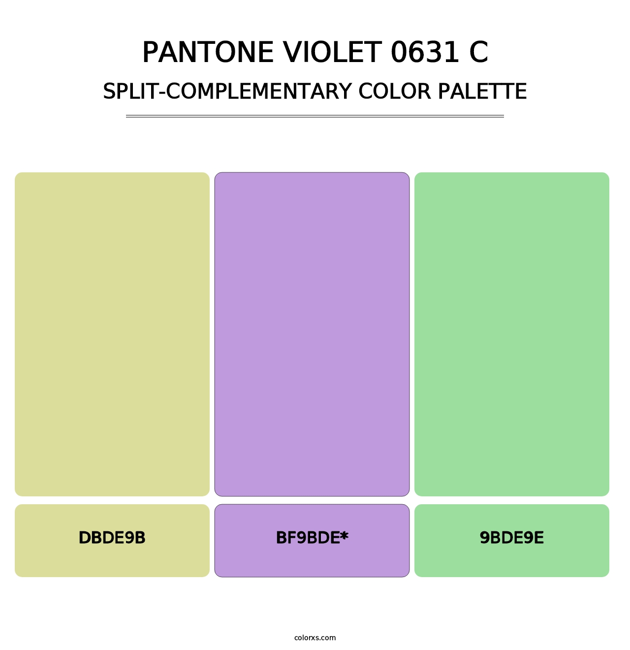 PANTONE Violet 0631 C - Split-Complementary Color Palette