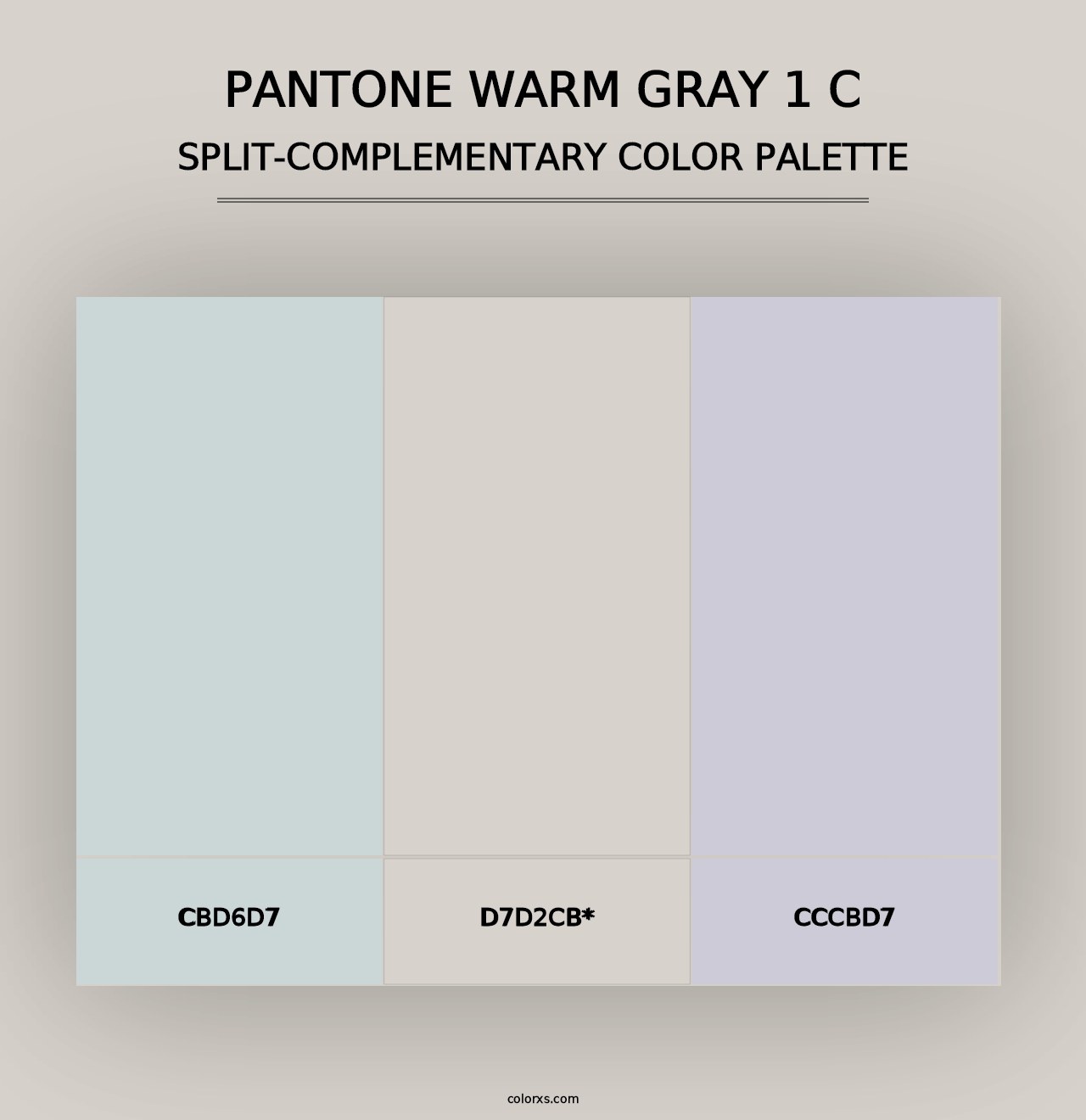 PANTONE Warm Gray 1 C - Split-Complementary Color Palette