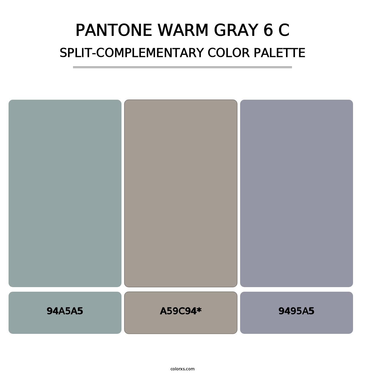 PANTONE Warm Gray 6 C - Split-Complementary Color Palette