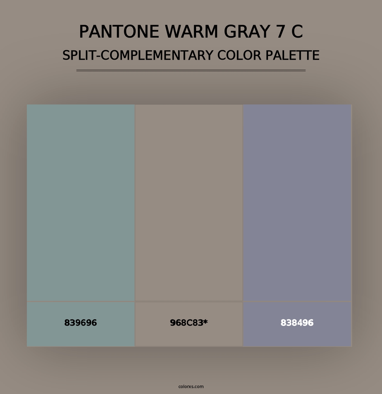 PANTONE Warm Gray 7 C - Split-Complementary Color Palette