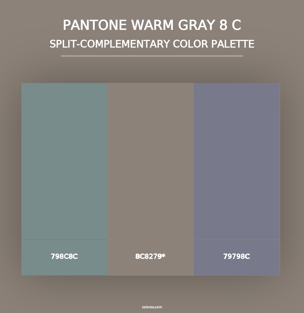 PANTONE Warm Gray 8 C - Split-Complementary Color Palette