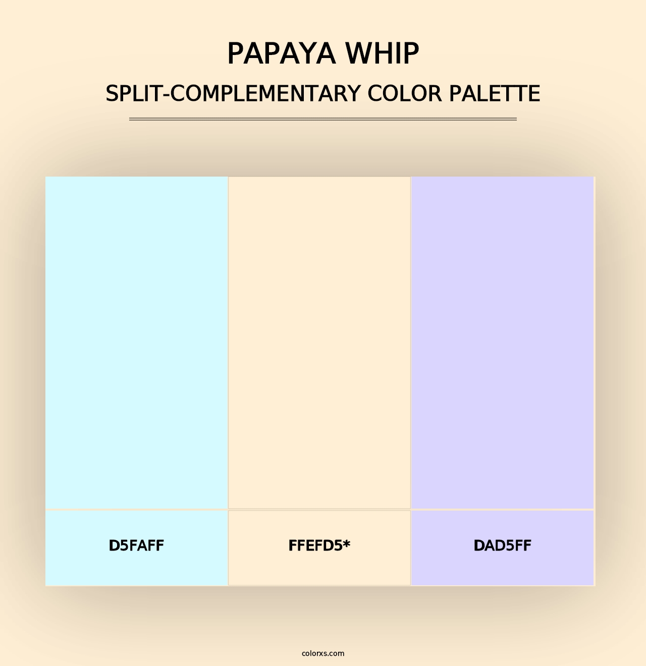 Papaya Whip - Split-Complementary Color Palette