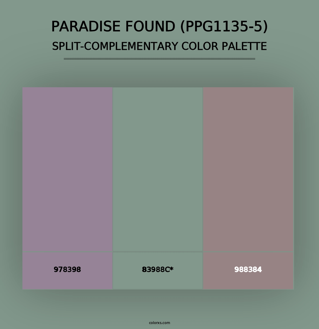 Paradise Found (PPG1135-5) - Split-Complementary Color Palette