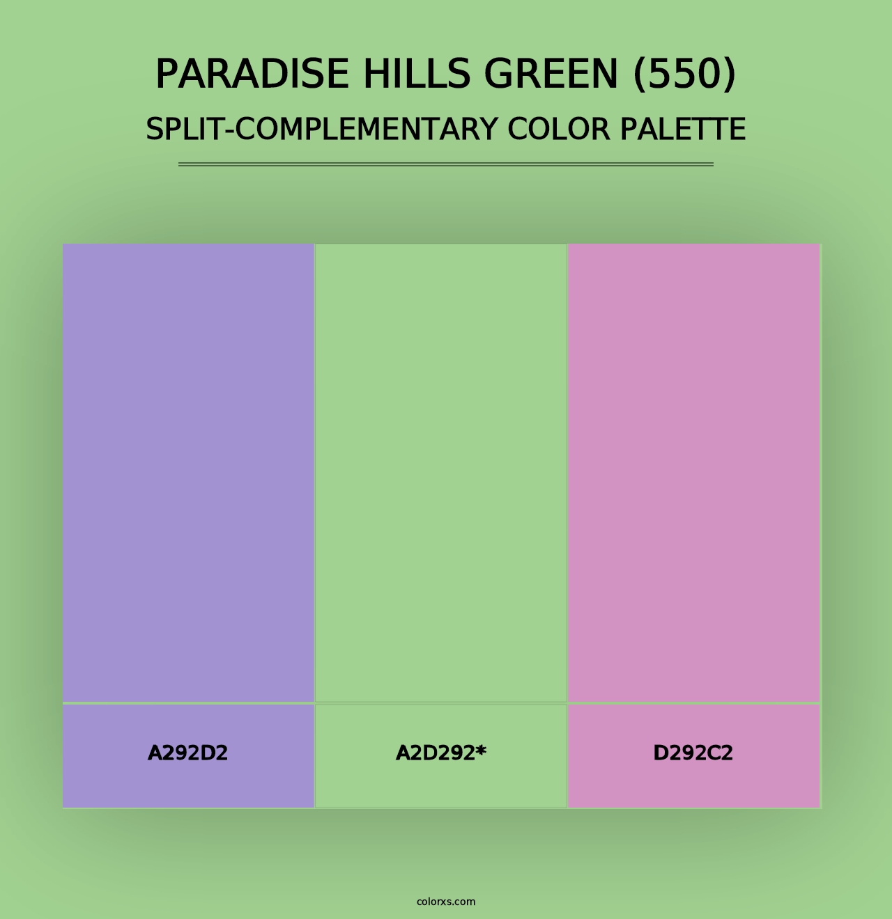 Paradise Hills Green (550) - Split-Complementary Color Palette