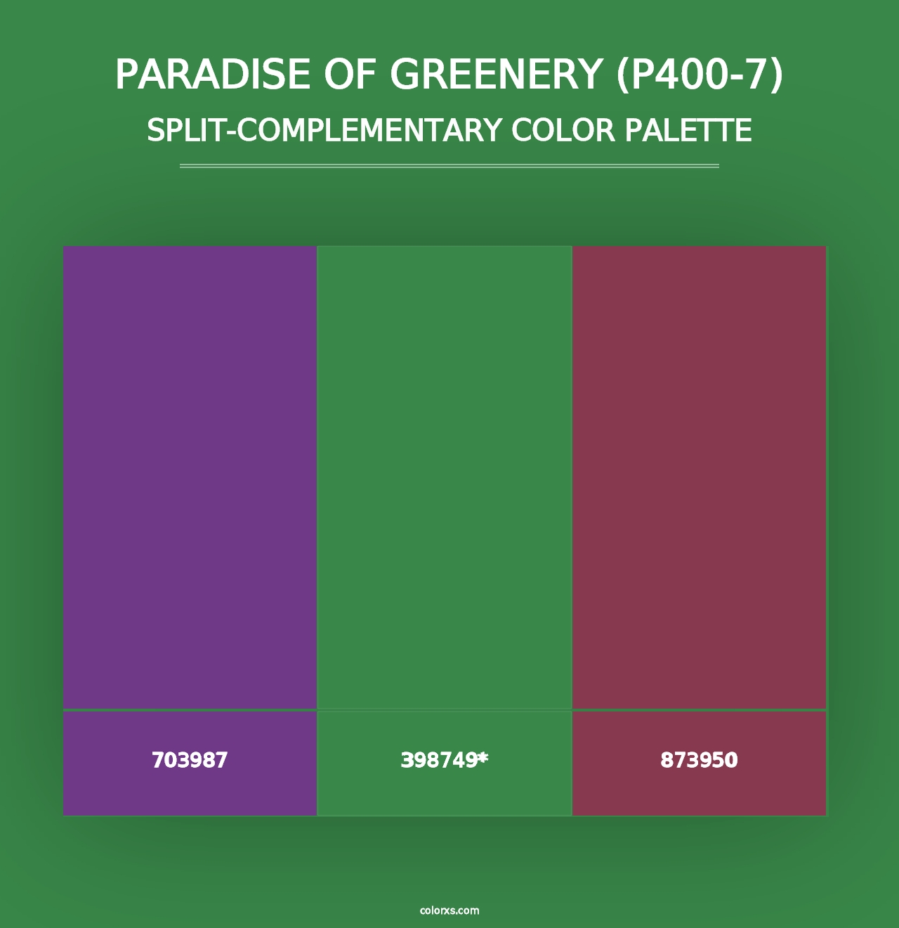 Paradise Of Greenery (P400-7) - Split-Complementary Color Palette