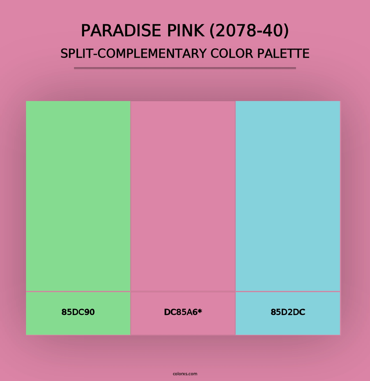 Paradise Pink (2078-40) - Split-Complementary Color Palette