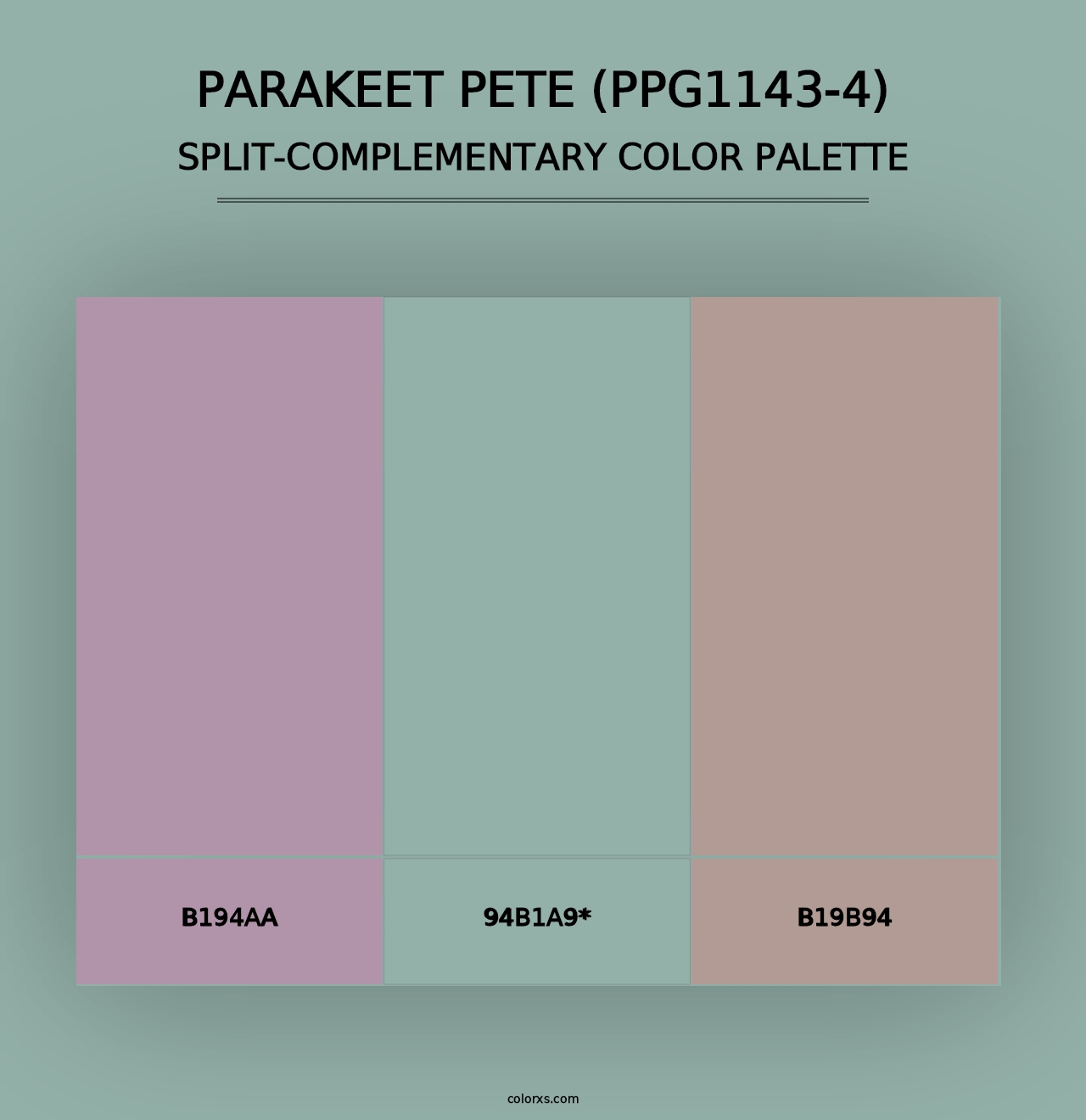 Parakeet Pete (PPG1143-4) - Split-Complementary Color Palette