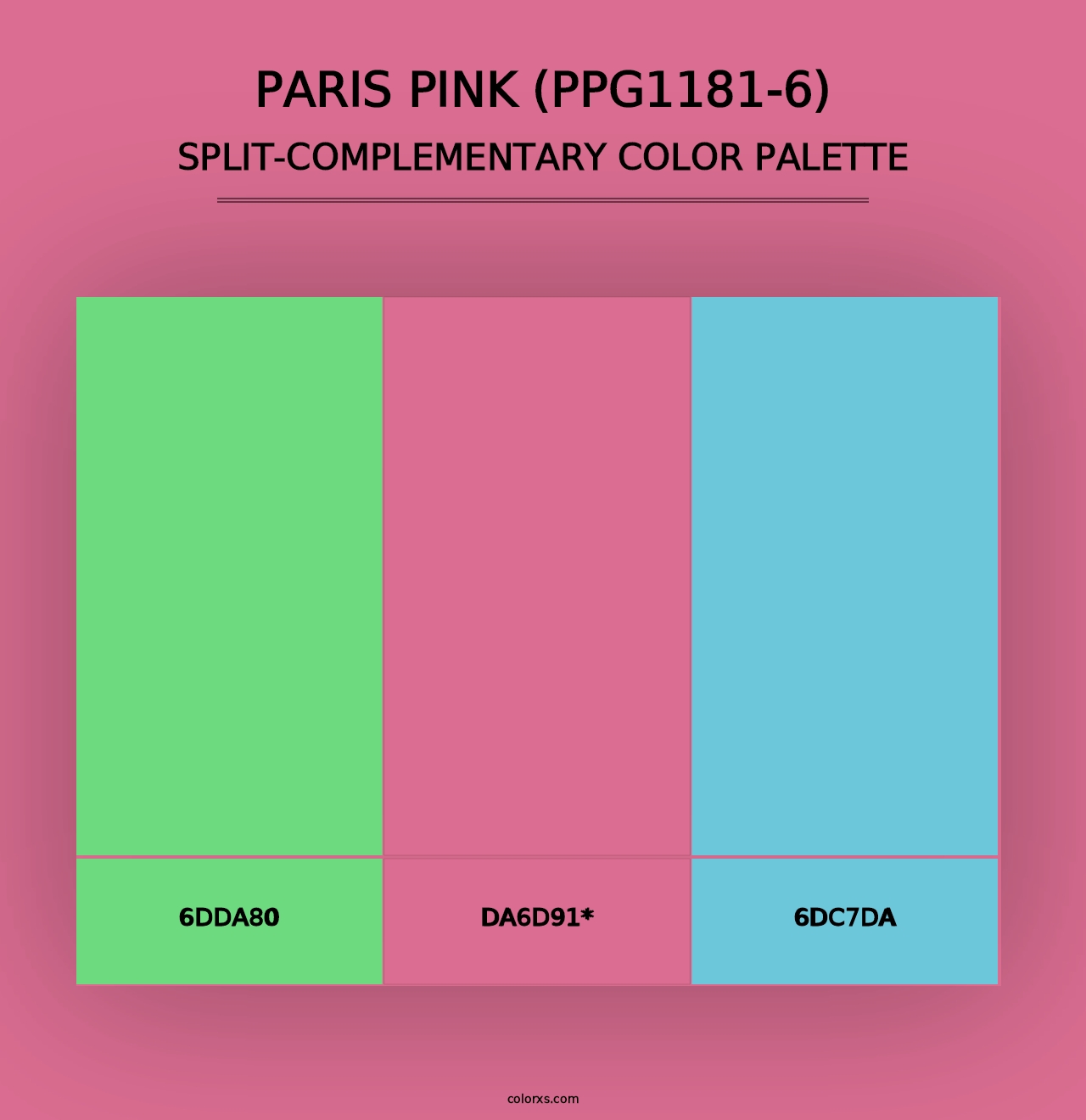 Paris Pink (PPG1181-6) - Split-Complementary Color Palette