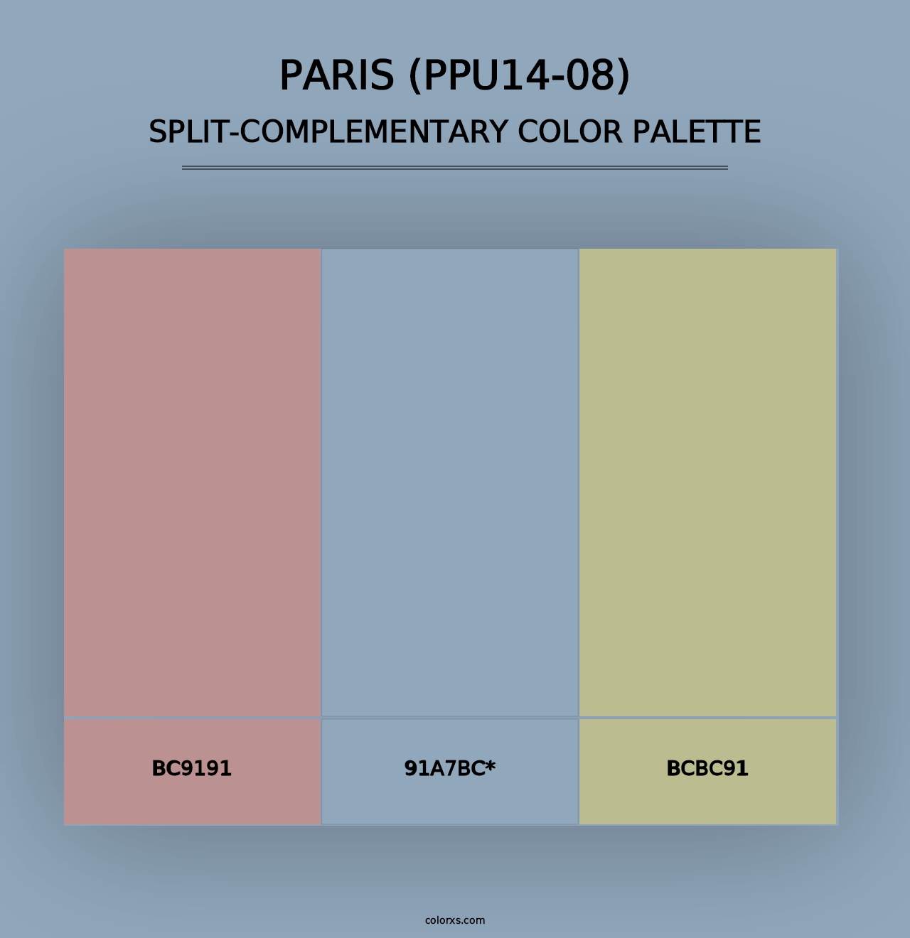 Paris (PPU14-08) - Split-Complementary Color Palette