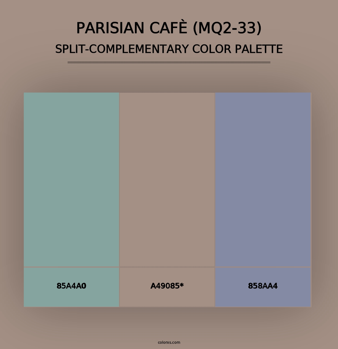 Parisian Cafè (MQ2-33) - Split-Complementary Color Palette