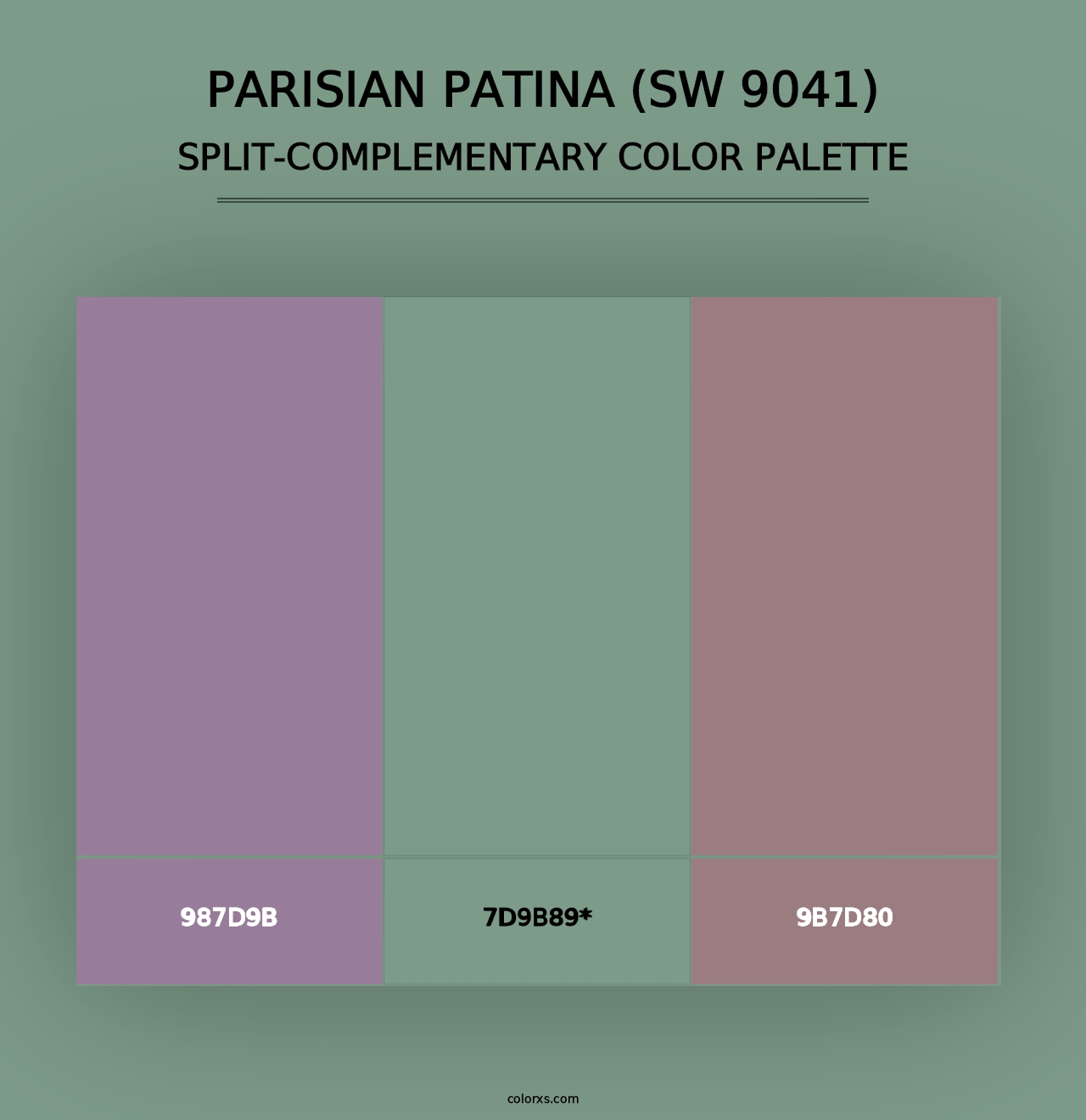 Parisian Patina (SW 9041) - Split-Complementary Color Palette