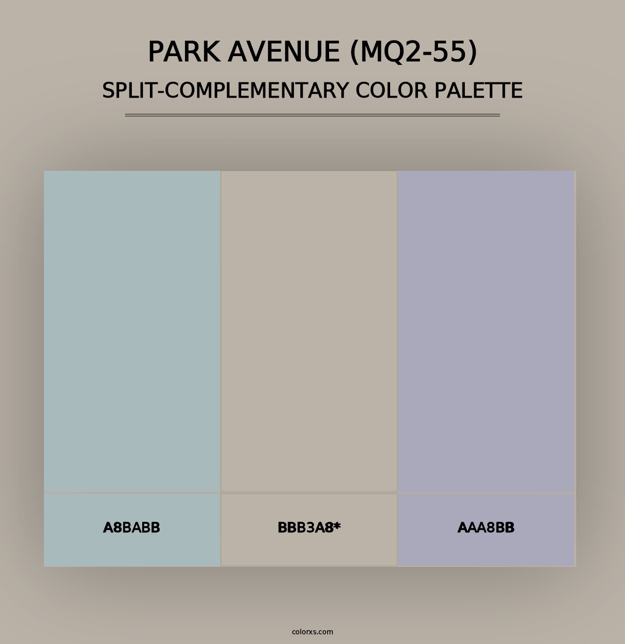 Park Avenue (MQ2-55) - Split-Complementary Color Palette