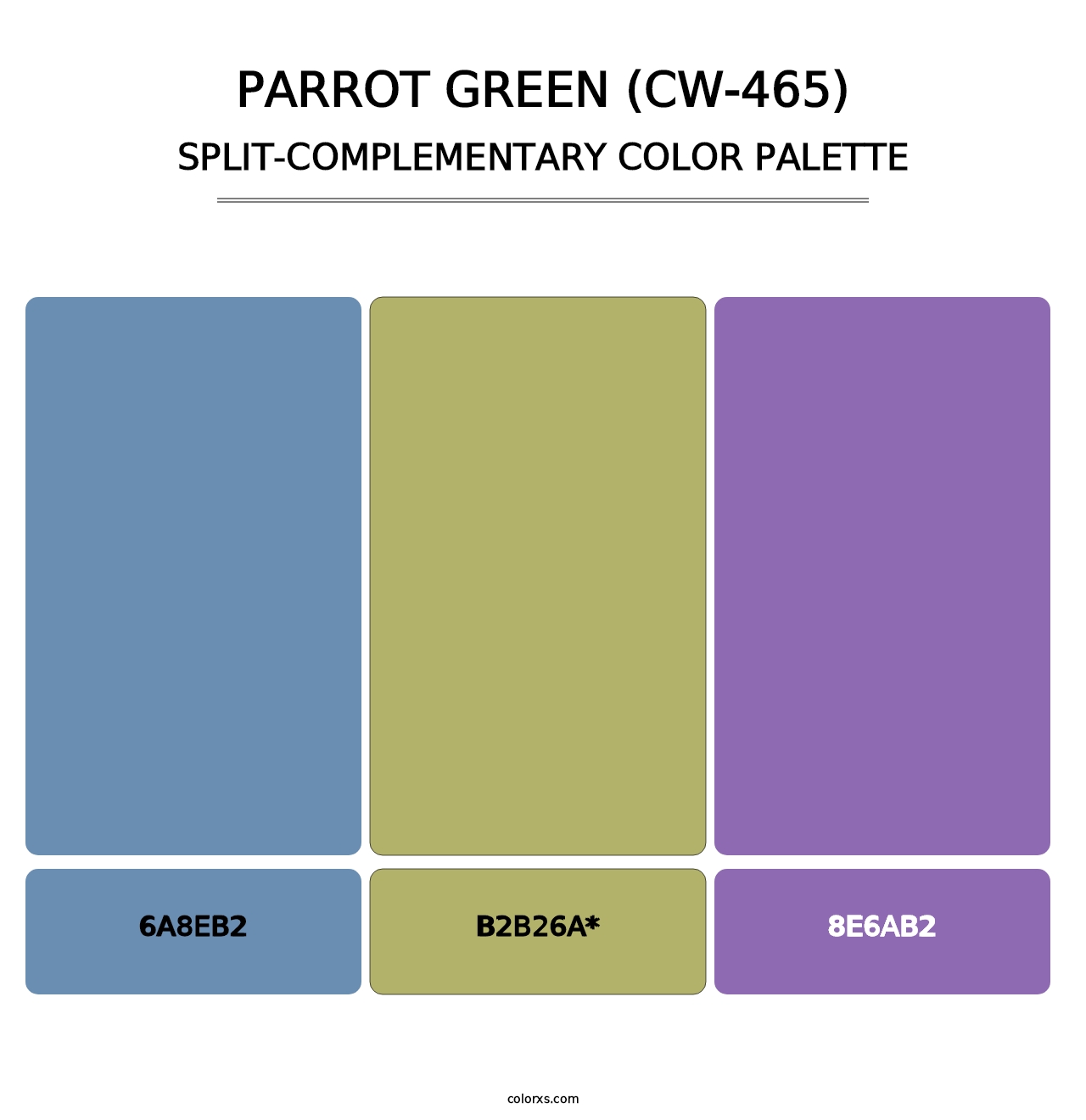 Parrot Green (CW-465) - Split-Complementary Color Palette