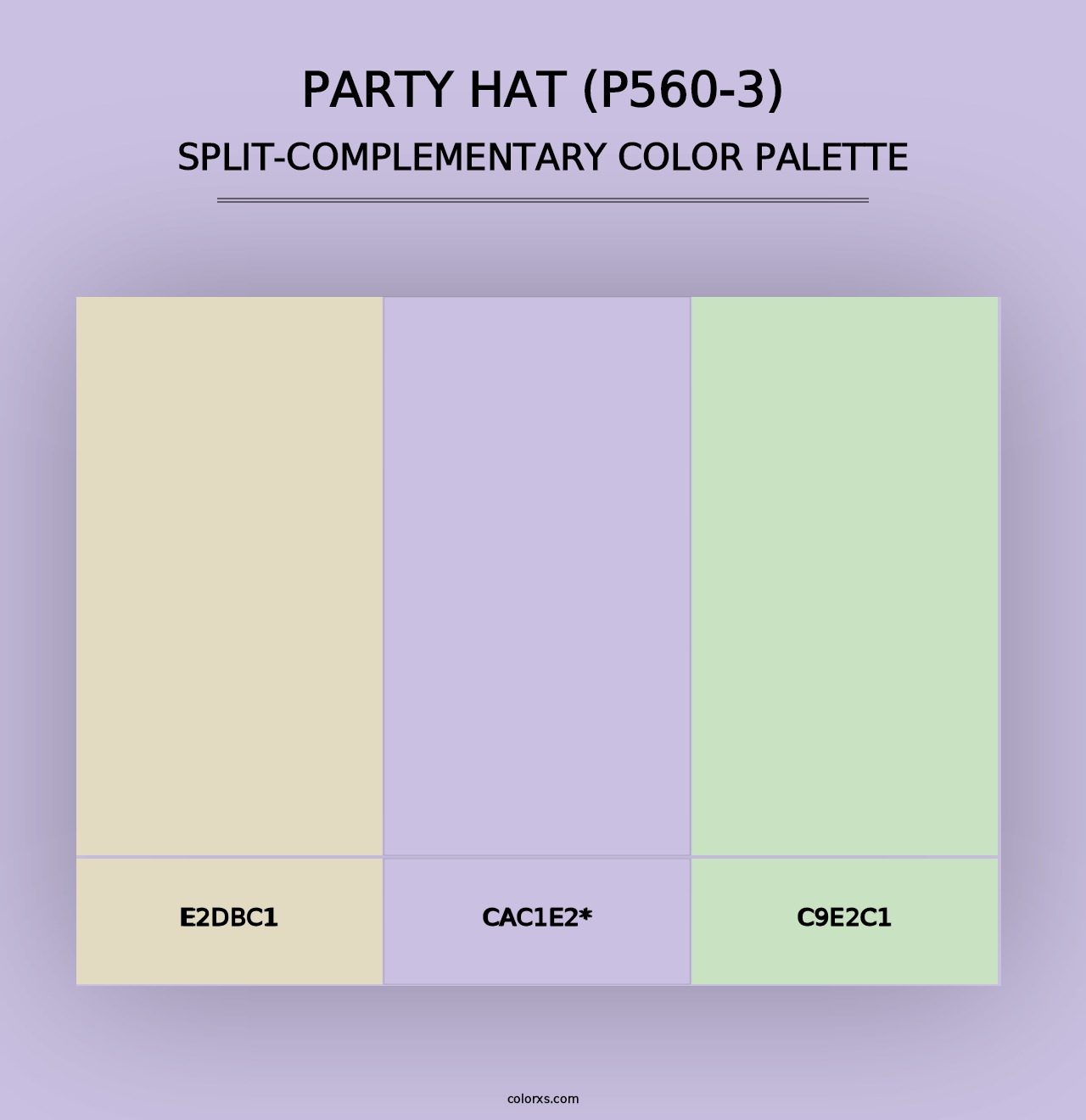 Party Hat (P560-3) - Split-Complementary Color Palette