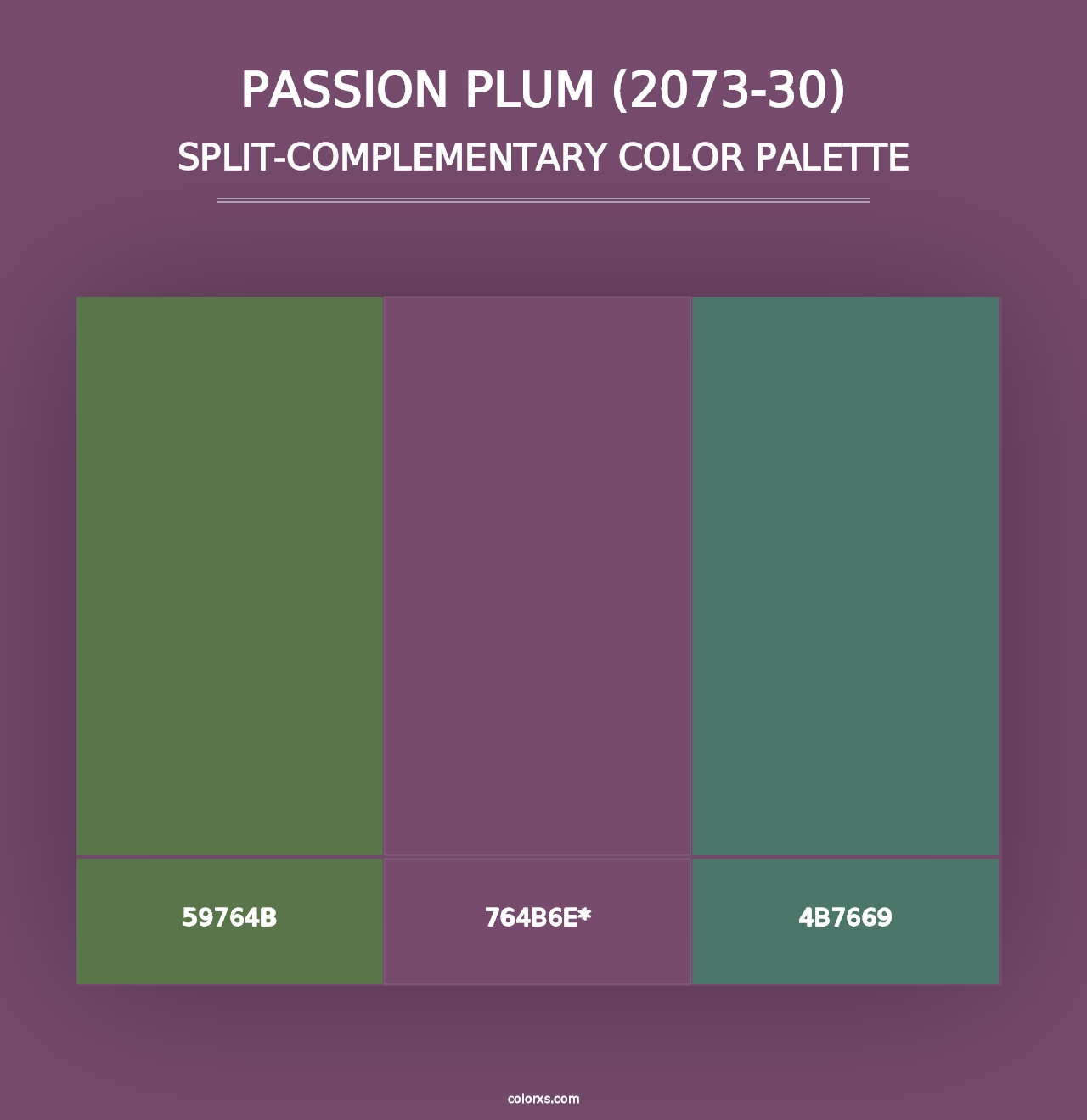 Passion Plum (2073-30) - Split-Complementary Color Palette