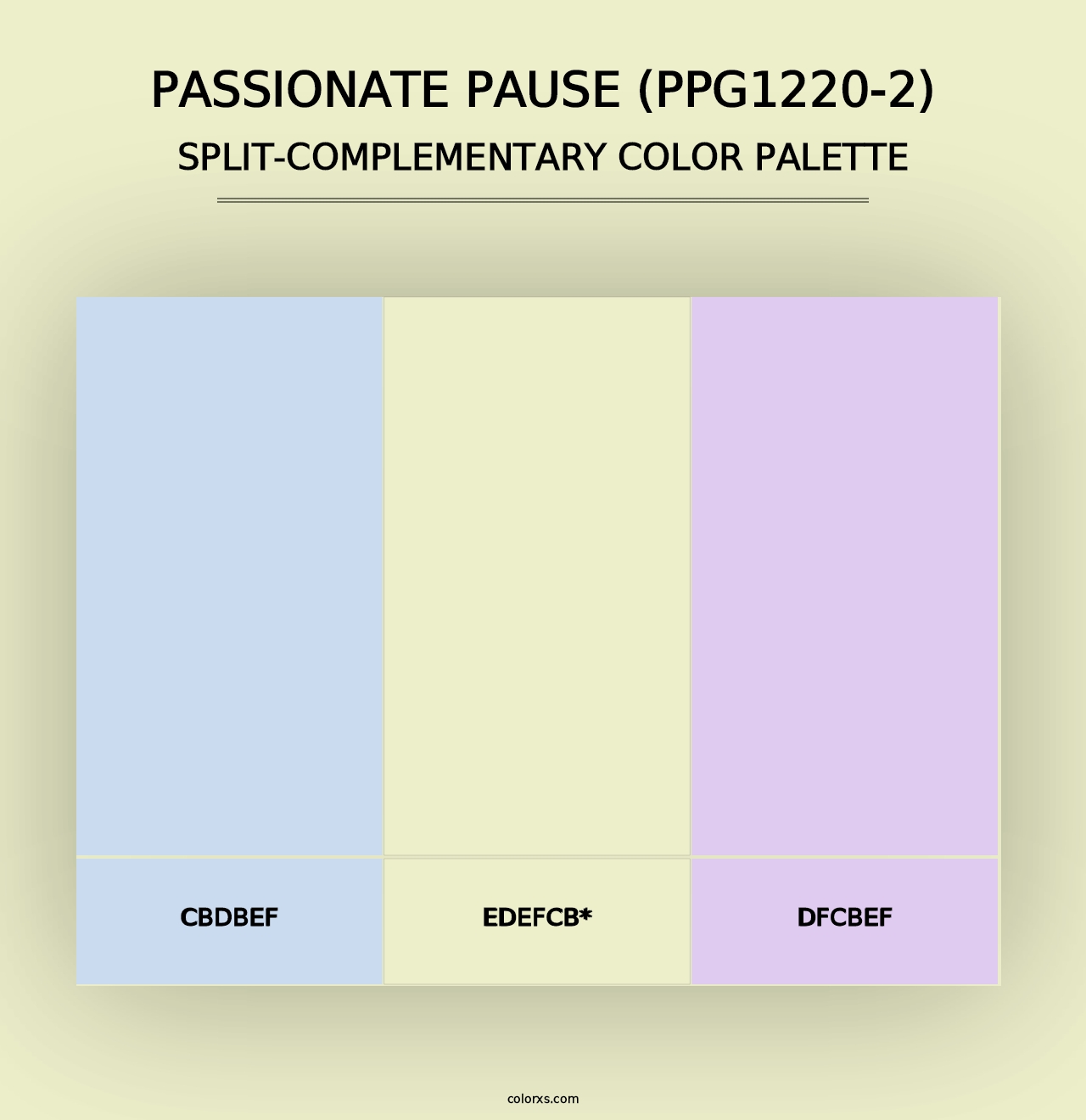 Passionate Pause (PPG1220-2) - Split-Complementary Color Palette