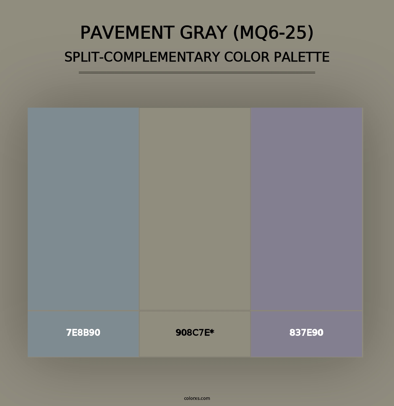 Pavement Gray (MQ6-25) - Split-Complementary Color Palette