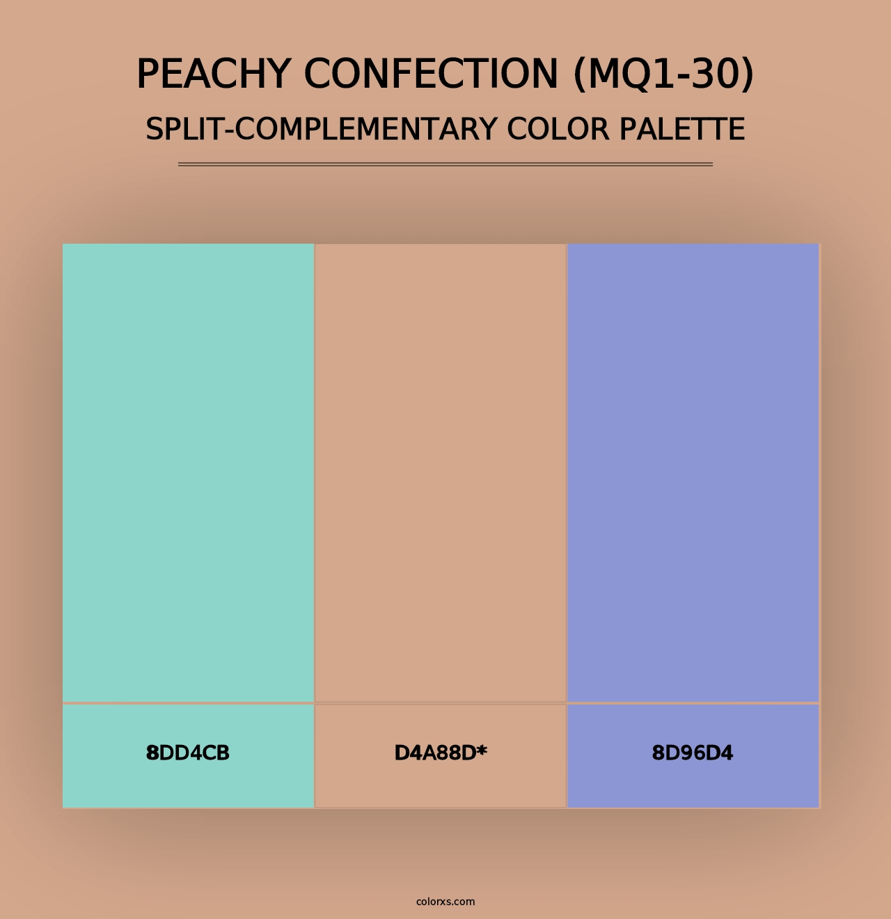 Peachy Confection (MQ1-30) - Split-Complementary Color Palette