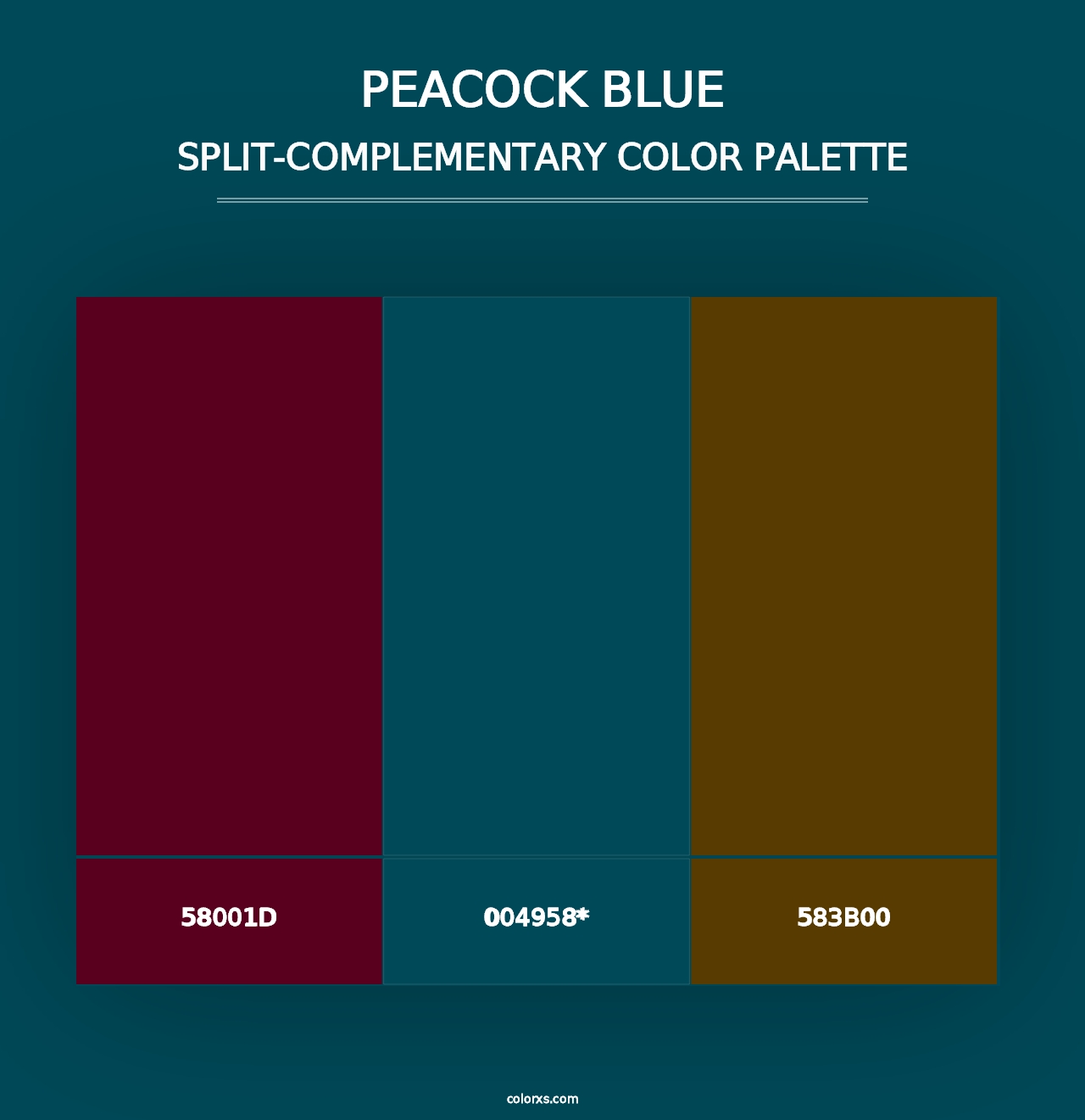 Peacock Blue - Split-Complementary Color Palette