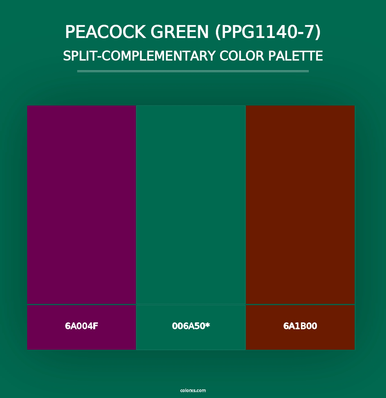 Peacock Green (PPG1140-7) - Split-Complementary Color Palette