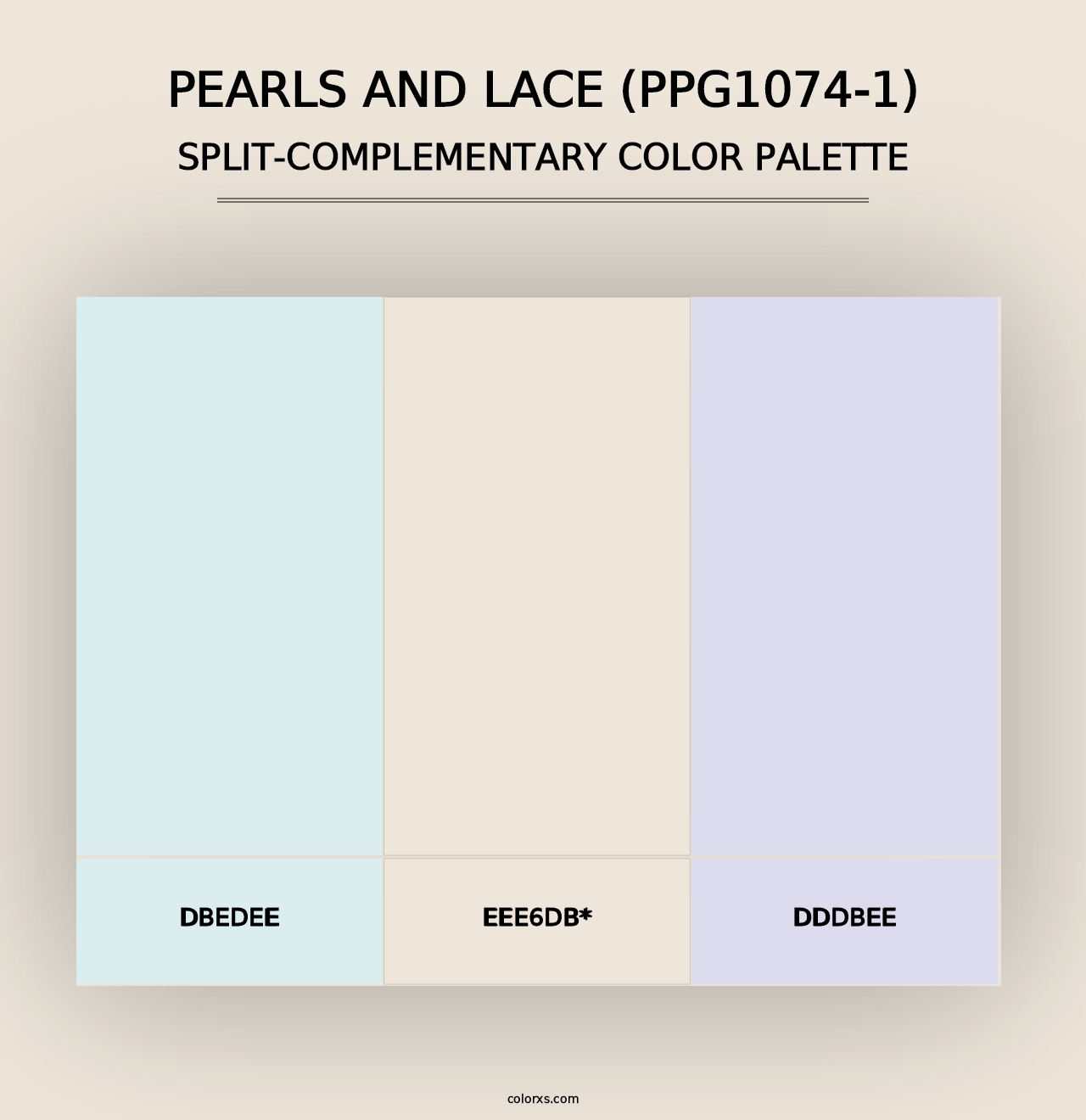 Pearls And Lace (PPG1074-1) - Split-Complementary Color Palette