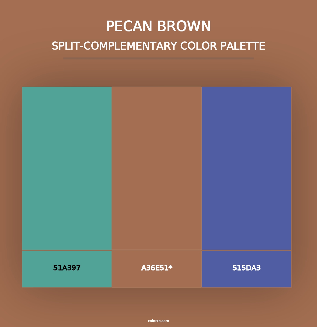 Pecan Brown - Split-Complementary Color Palette