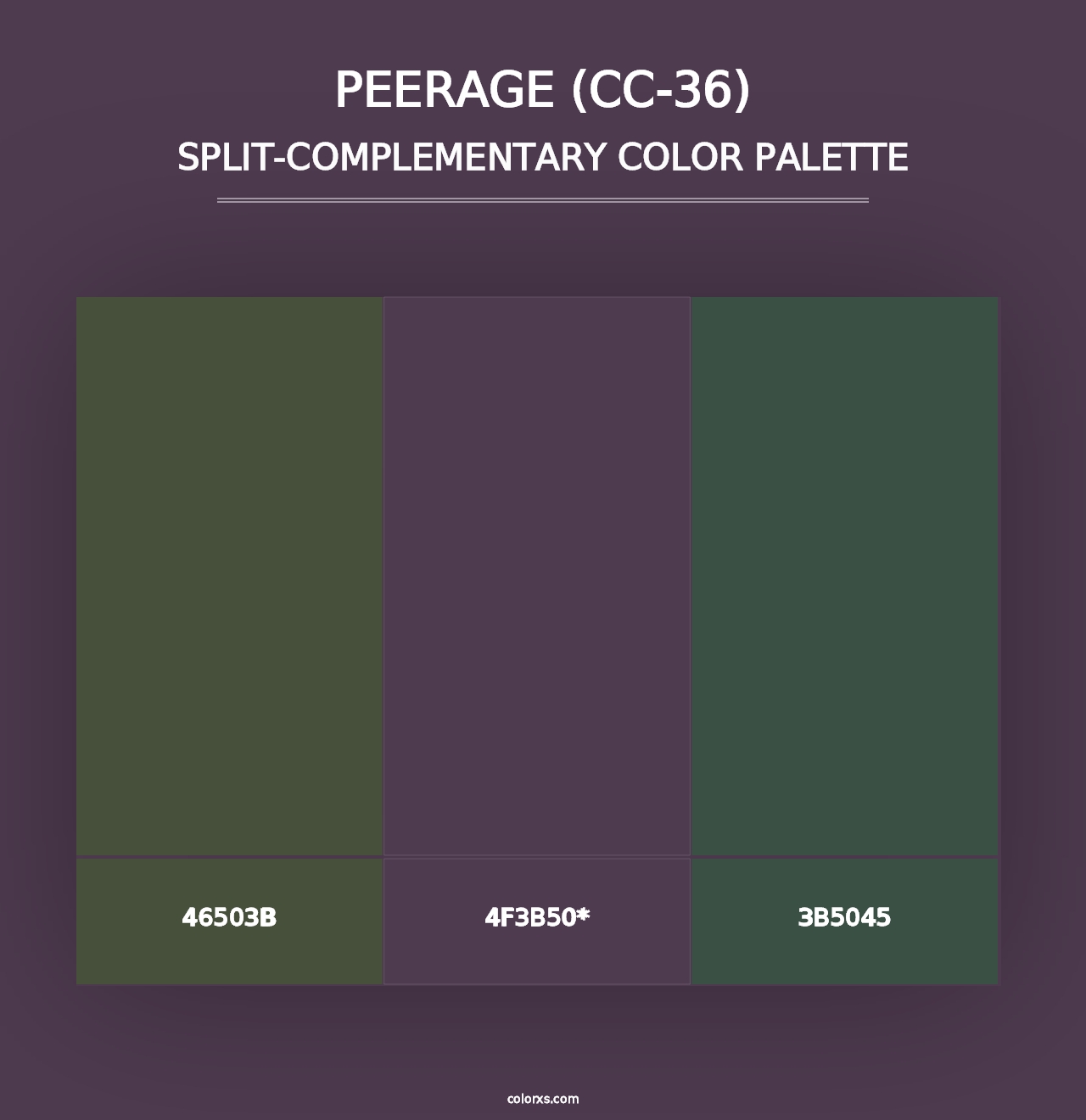 Peerage (CC-36) - Split-Complementary Color Palette