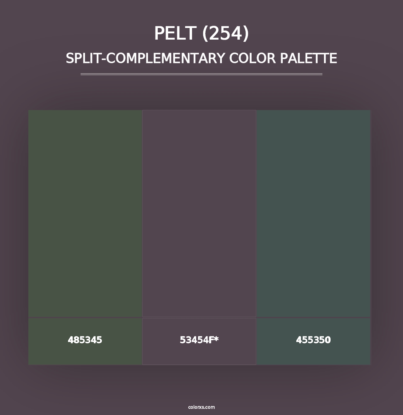 Pelt (254) - Split-Complementary Color Palette