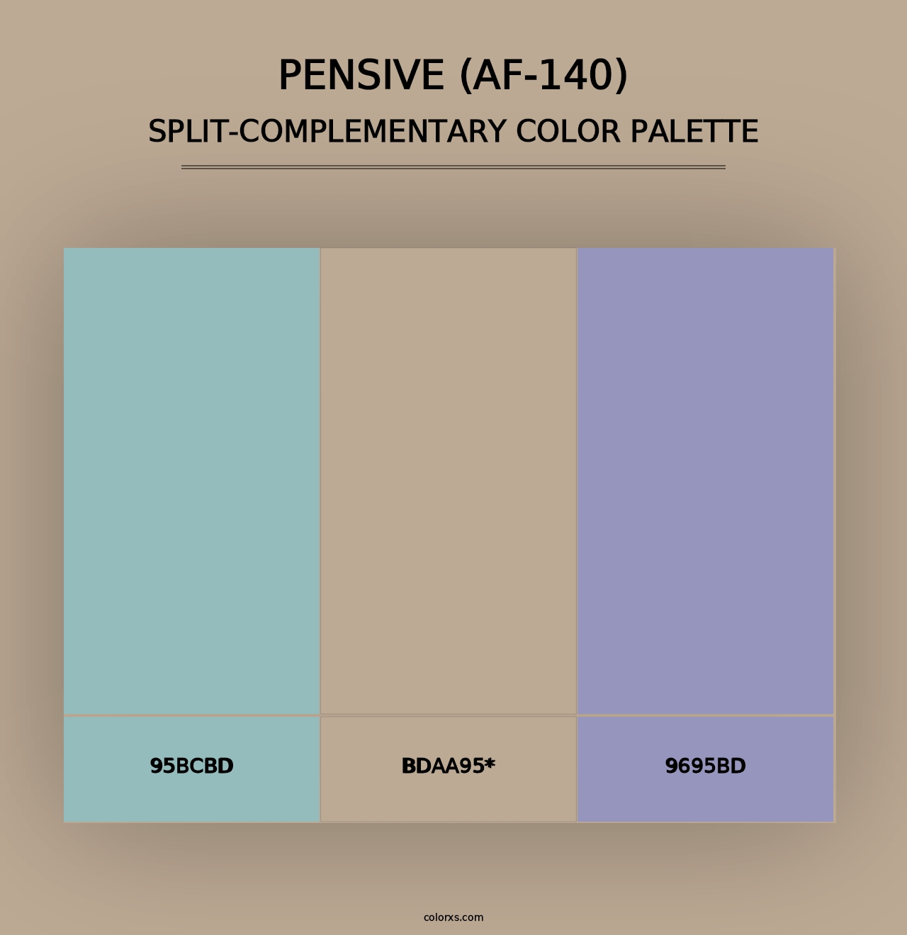 Pensive (AF-140) - Split-Complementary Color Palette