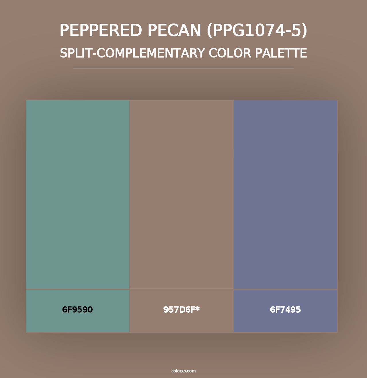 Peppered Pecan (PPG1074-5) - Split-Complementary Color Palette