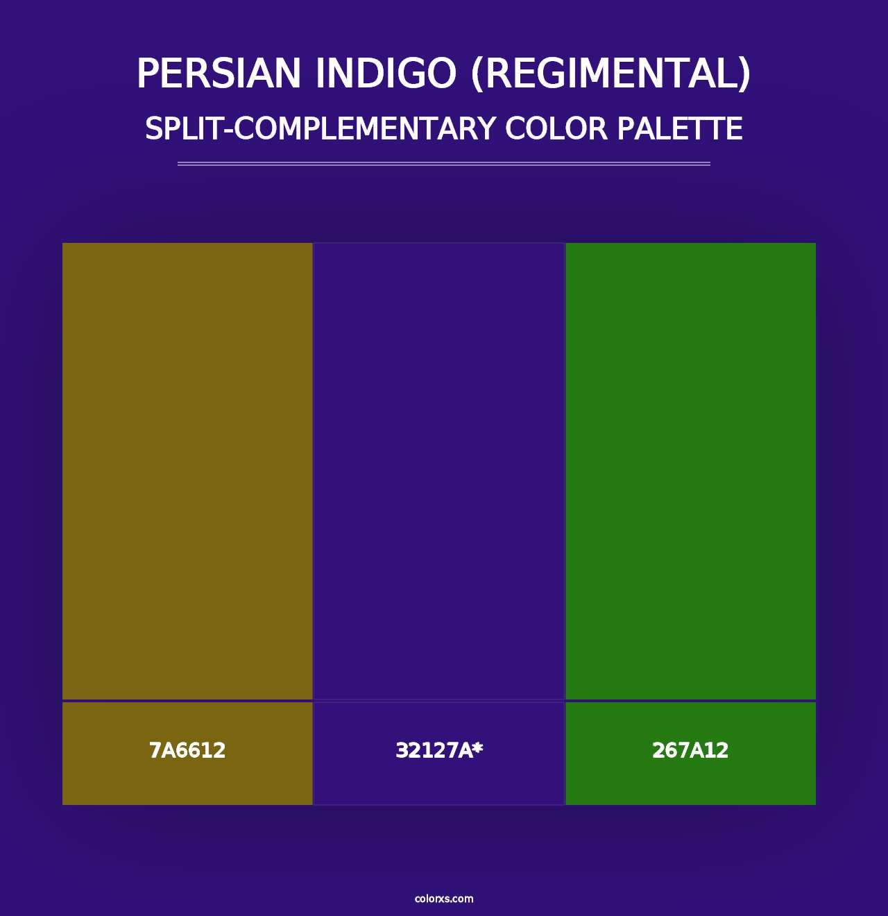 Persian Indigo (Regimental) - Split-Complementary Color Palette