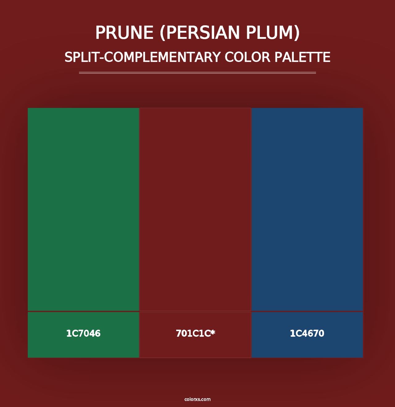 Prune (Persian Plum) - Split-Complementary Color Palette