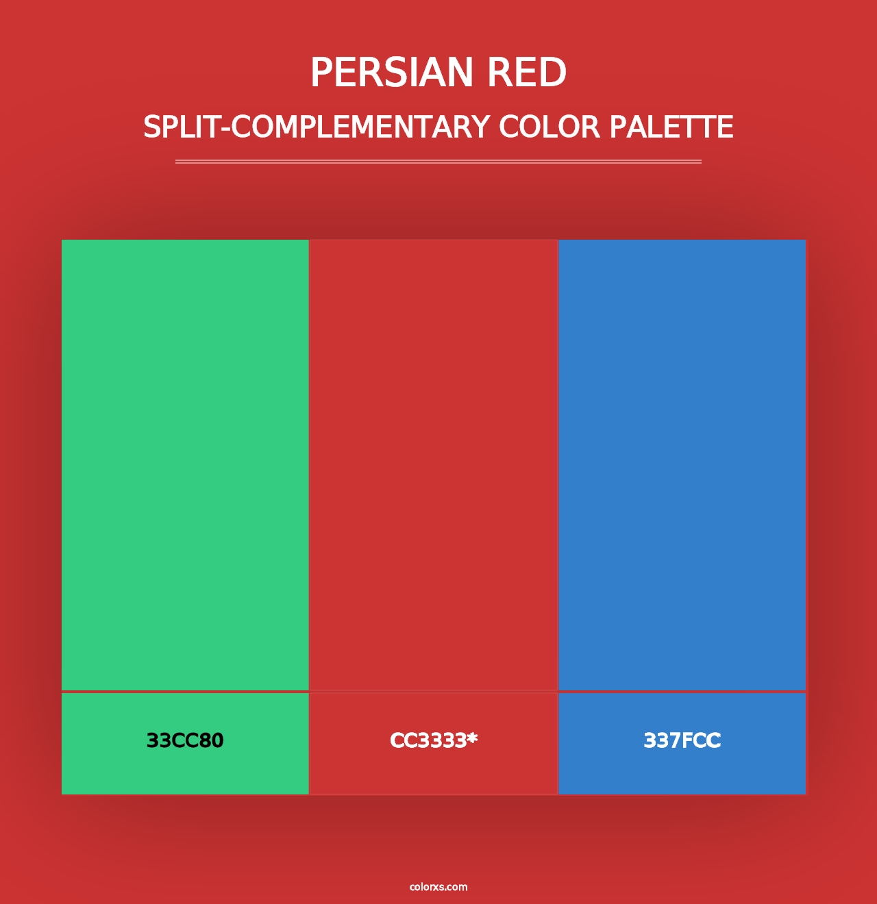 Persian Red - Split-Complementary Color Palette