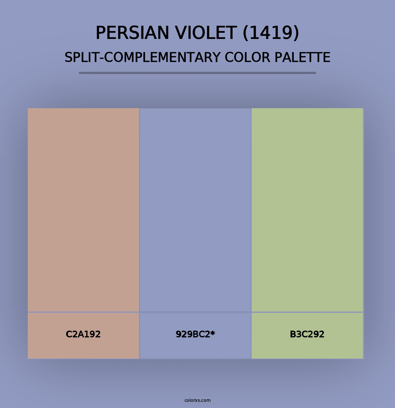 Persian Violet (1419) - Split-Complementary Color Palette