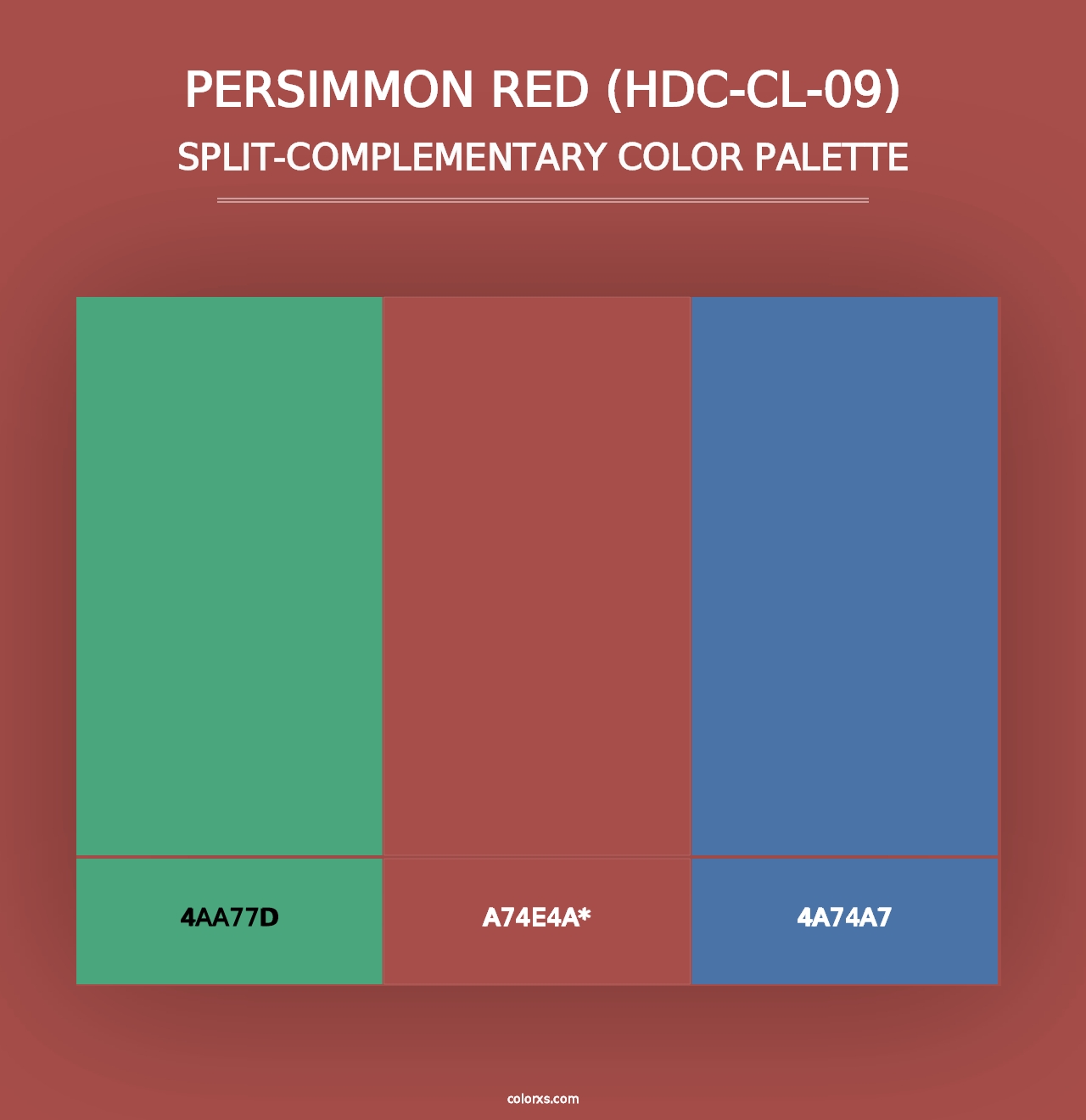 Persimmon Red (HDC-CL-09) - Split-Complementary Color Palette