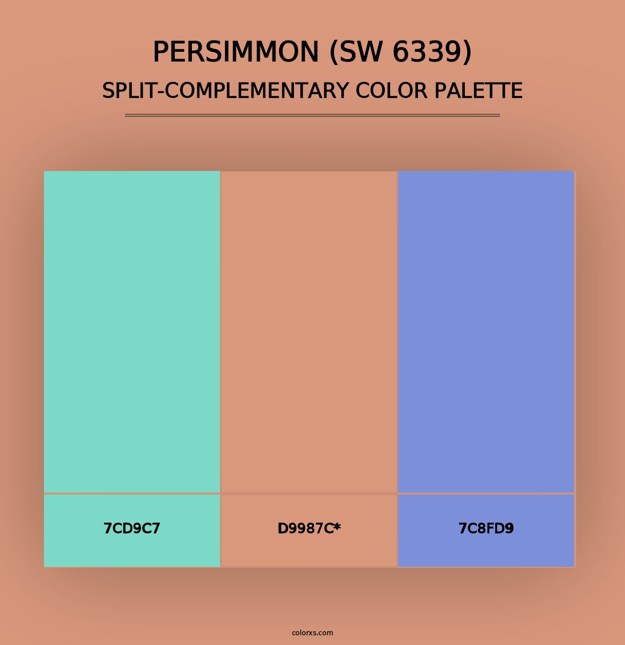 Persimmon (SW 6339) - Split-Complementary Color Palette