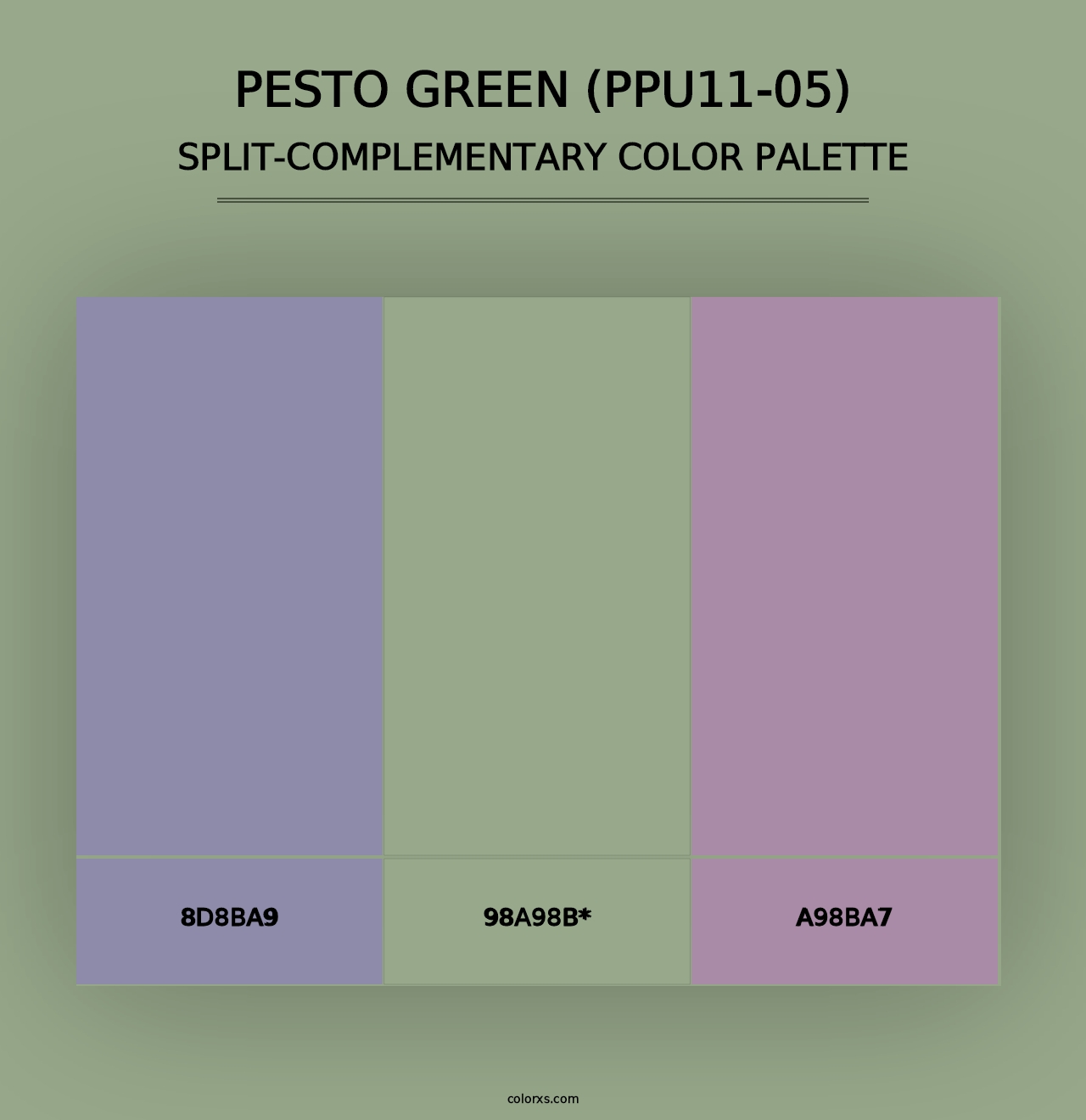 Pesto Green (PPU11-05) - Split-Complementary Color Palette