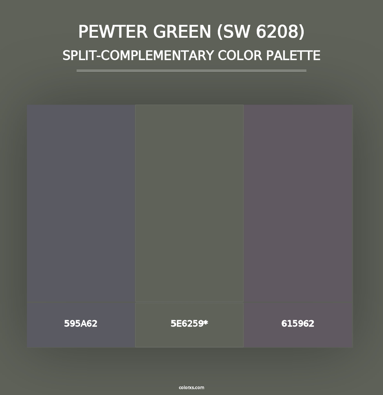 Pewter Green (SW 6208) - Split-Complementary Color Palette