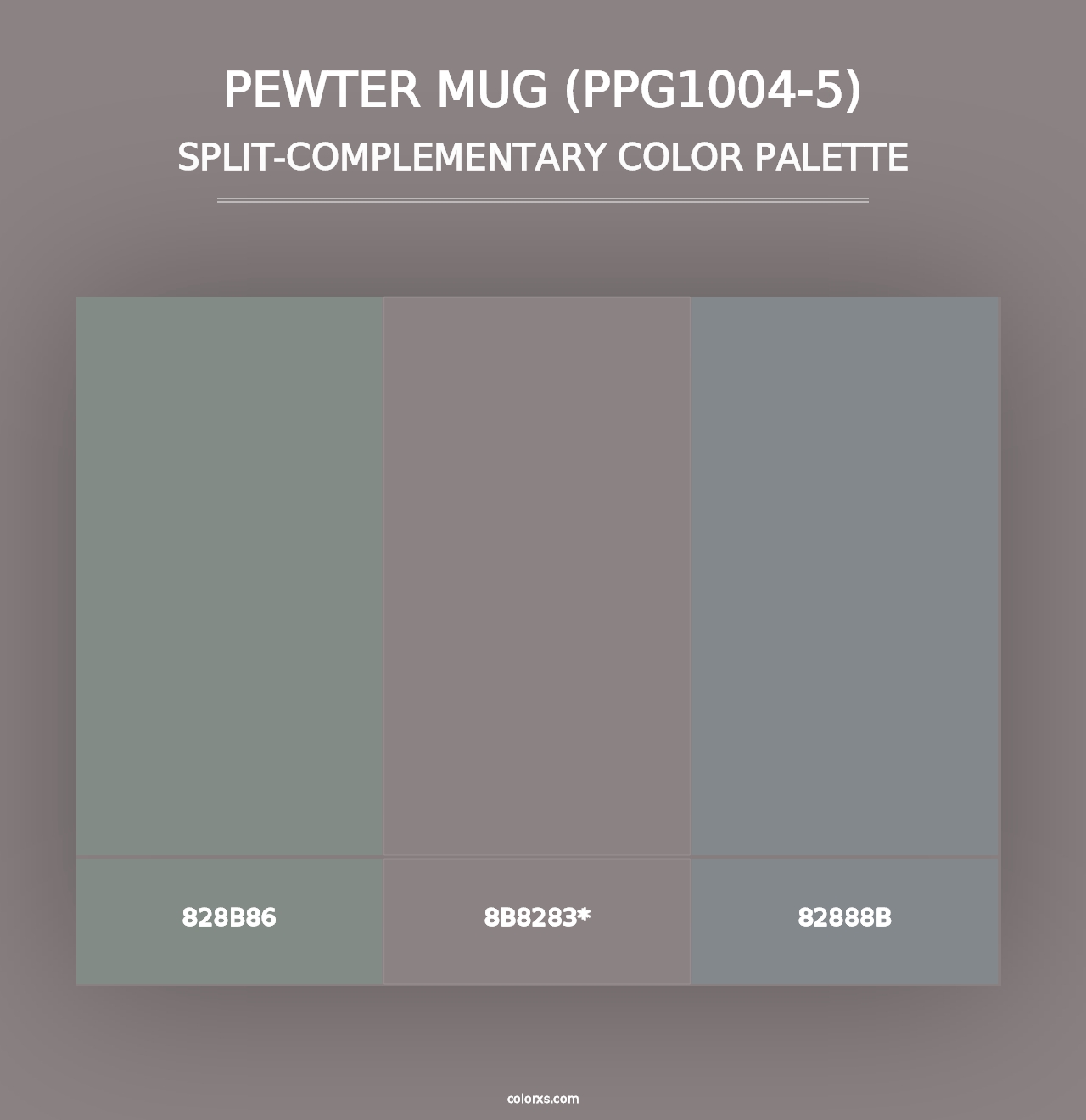 Pewter Mug (PPG1004-5) - Split-Complementary Color Palette