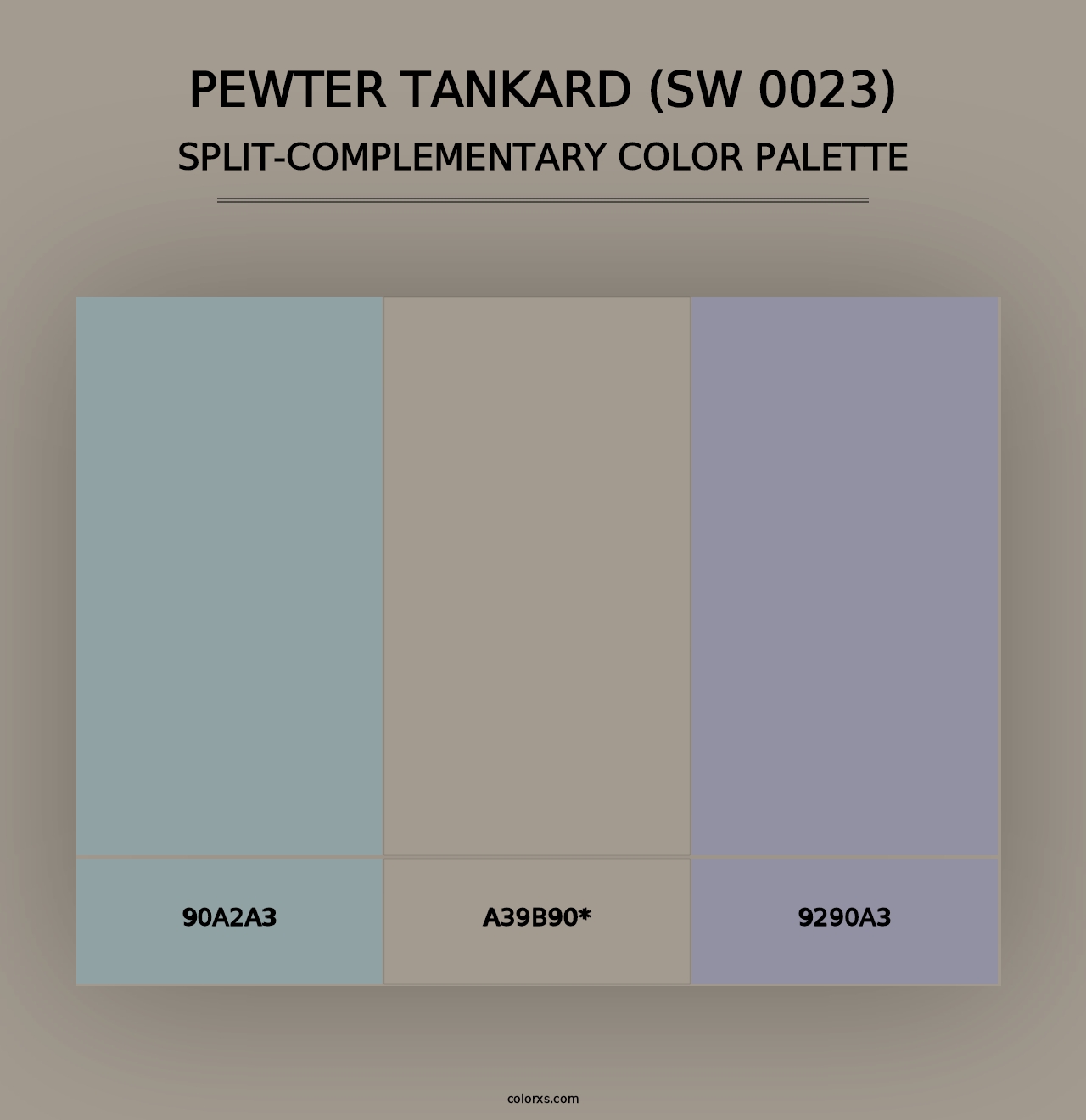 Pewter Tankard (SW 0023) - Split-Complementary Color Palette