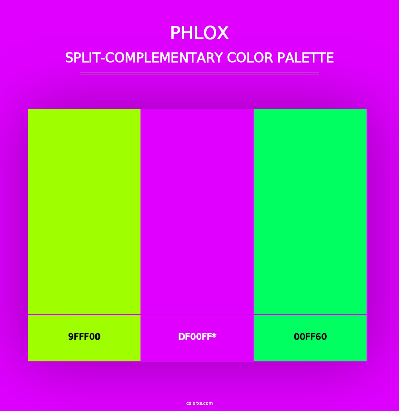 Phlox - Split-Complementary Color Palette